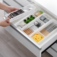 3PCS Adjustable Kitchen organizer Cutlery Drawer Organizer Flatware Drawer Tray for Silverware Servi