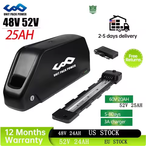 52V 25AH EBike Battery 21700 Cells 72V 15AH 52V 48V 25ah 20AH Powerful Downtube Polly L-G 60V 20AH E