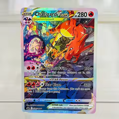Charizard VSTAR SWSH262 English Card with Holographic Texture, Perfect Condition DIY Premium Anime C