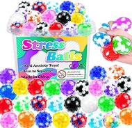 50Pcs Squishy Balls, Squishy Fidget Toys, Squeeze Stress Balls Bulk for Kids Adults, Sensory Balls for Christmas, ADHD Stress Relief, Classroom Prize, Party Favors, Birthday Gift, Goodie Bag Stuffers