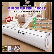 【10 Roller Refill】+ 24CM Lint Roller Detachable Dust Hair Pet Fur Remover Bulu Roller Cloth Cleaner