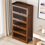 Living Room Storage Cabinet Bookshelf Simple Wall-to-the-Wall Floor Rack Locker with Door Locker Hou
