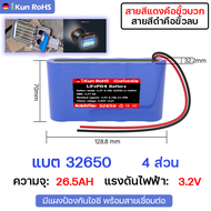 ข้อมูลไม่เท็จ100% COD แบตลิเธียม 3.2V แบตเตอรี่ LiFePo4 32650ถ่านชาร์จ สำหรับไฟโซล่าเซลล์LED มีวงจรป