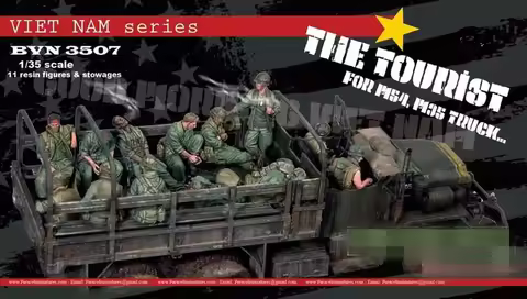 1/35 Resin Figures Model Assembled Kits Vietnam War Us Tourists 11 Figures & Stores Hobby Miniature 