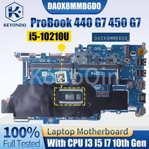 For HP ProBook 440 G7 450 G7 Notebook Mainboard DA0X8MMB6D0 L78085-601 L78083-601 I3 I5 I7 10th Gen 