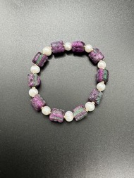 「開光加持」 100%天然歐泊幻彩紫大鵬鳥雕刻手串(來自西藏)