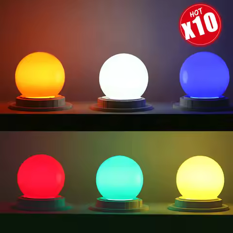 10pcs Colorful Lamparas Festival Light LED Small Bulb E27 G45 220V Colorful LED Bulb Home Decor Ligh