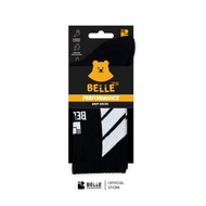 BELLE SOCKS SPORT PRO ถุงเท้าฟุตบอล ฟุตซอล กีฬาอื่นๆ พร้อมขนนุ่มที่ฝ่าเท้า พื้นฝ่าเท้ากันลื่น สี ขาว