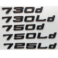Black 730d 730Ld 725d 725Ld 750d 750Ld Car Emblem Emblems Rear Number Letters Badges for BMW 7 serie