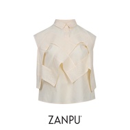 ZANPU SS26 Structured Layer Polo Shirt เสื้อเชิ้ตโปโล BL-9260102 (CREAM)