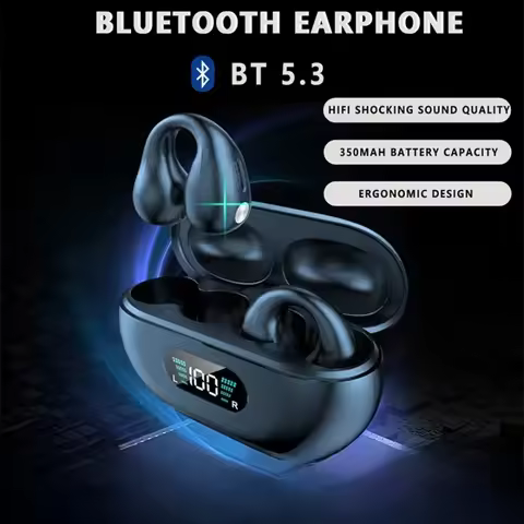 NEW TWS Q80 Wireless Headphones Bluetooth 5.3 Bone Conduction Earphones Earclip Design Touch Control