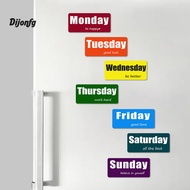 Refrigerator Magnet Set Magnetic Fridge Decor Colorful Days of Week Fridge Magnet Set Magnetic Date 