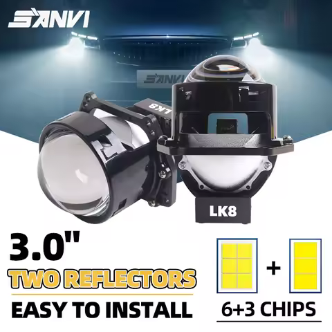 New Sanvi 3.0'' LK8 Bi LED Projector Lens 120W 6000K for Hella LED Lights Projector Diode LED Headla