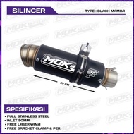Yamaha Mx King Exhaust Silincer, Mx 135, Mx Old, Mx New Type Black Mamba Inlet 50mm