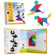 Coogam Travel Tangram Puzzle - Magnetic Pattern Block Book Road Trip Game Jigsaw Shapes Dissection S