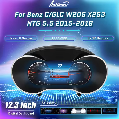 12.3'' Instrument Panel Cockpit Cluster For Benz C117 GLC S205 W205 X253 2015-18 Ntg5.0 4.5 5.5 Digi