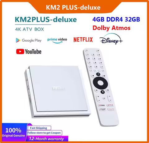 MECOOL KM2 Plus Deluxe Android TV Box With Netfilx 4K Certified Doby Atmos/Doby Vision 4+32G WiFi6 1