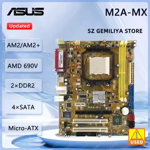 ASUS M2A-MX Motherboard Socket AM2 NVIDIA NF6100-430 4×DDR PCI-E 16X Micro ATX support Athlon 64 350