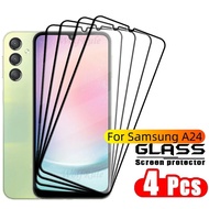 4PCS Full Cover Glass For Samsung A24 Glass Samsung Galaxy A24 Tempered Glass Full Glue Cover Screen