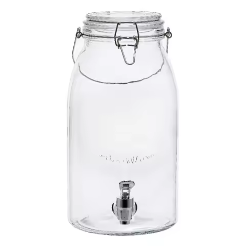 Clear Glass Mason Sun Tea Beverage Dispenser Jar