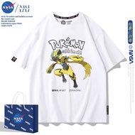 NASA Pokemon Collaborative Short Sleeve T-Shirt Men Summer Pikachu Dragonite Childrens Clothing Stan