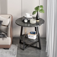HY-D Side Table Small Coffee Table Home Sofa Side Cabinet Modern Minimalist Bedside Table Living Room Small round Table