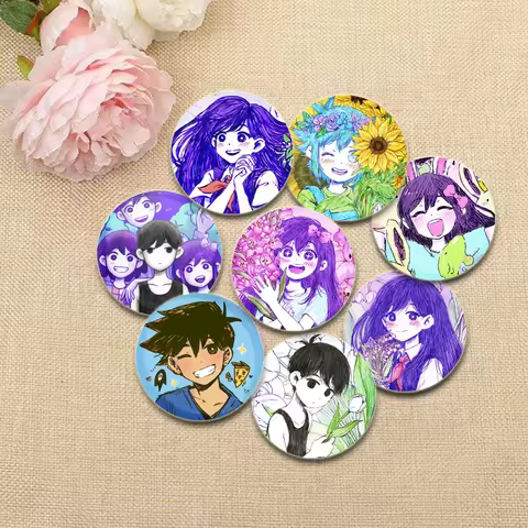 Cartoon Badges Anime RPG Omori Round Pins Cosplay Handmade Tinplate Brooches for Backpack Clothes Or