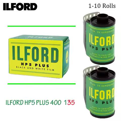 ILFORD HP5 PLUS 400 1-10 ROLLS 135 Black And White Film For Kodak Fujifilm Film Camera Vintage Editi