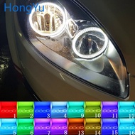 Latest Headlight Multi-color RGB LED Angel Eyes Halo Ring Eye DRL RF Remote Control for Fiat Linea 2