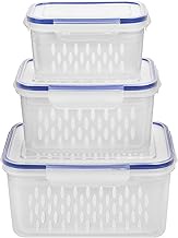 Fruit Vegetable Storage Box, Set of 6/3 Food Storage Containers with Lid, Fridge Organiser, Storage 