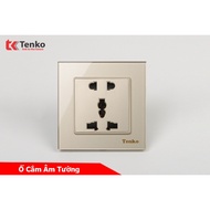 Square Face Tempered Glass Wall Socket TK-F71D-18 Yellow