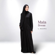 AULIANA - Mala Dress Abaya Batwing Rayon Spandex Premium, Busui Friendly, Gold Button Sleeves, Cool.