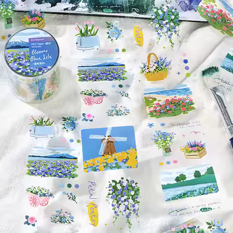 1pcs/1lot Decorative Adhesive Tapes Only flowers know Junk Journal Japanese Masking Scrapbooking Sti
