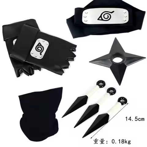 Naruto Ninja Set Combination Assembly Flag Maple Roleplaying Kakashi Gloves Kunai Forehead Protector