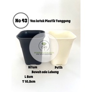 Large Hole Plastic Square Vase 2 colors No. 43/44