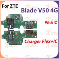 For ZTE Blade V50 4G Charging Port Flex Cable With IC USB Dock Connector Phone Replacement Part Inst
