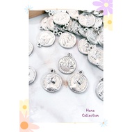 (HANA) 20gr Coin Pendant Beads, Coin Charm