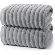 REDKISSGrayBathTowelsSetof2,31×63inches,100%CottonQuickDryTowels,HighlyAbsorbentandSuperSoft,Perfect