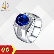 cincin pria / cincin blue saphire / cincin akik /cincin pria emas asli