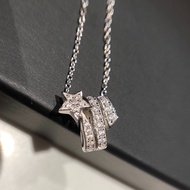 Full Brilliant Diamonds Multi-Layer Meteor Stars Comete Etoile Filante Pendant Necklace 18K White Go