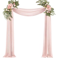 Chiffon Wedding Arch Draping Fabric 3M Wedding Arch Drapes Sheer Backdrop Curtain for Wedding Ceremo