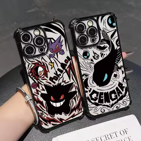 Anime Monster Black Gengars Phone Case for OPPO A78 A74 A60 A38 Reno 13 12 11 10 8 7 6 Pro Realme C7