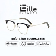 Clubmaster Style Glasses Frame Made of Alloy, Face-hugging Shape