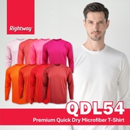 【PREMIUM】 RIGHTWAY 100% Microfiber Quick Dry Long Sleeve T-Shirt Unisex Plain Baju Jersey Lelaki Per