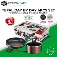 Tefal Day by Day 4 Pcs Set (G143S4) – Frypan 24cm + Saucepan 18cm + lid + Small Spatula (Cookware se