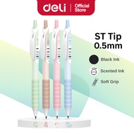 Deli Colour Fragrant Gel Pen 0.5mm Black Ink Aroma Pen Wangi with Comfort Grip Smooth Writing Cute