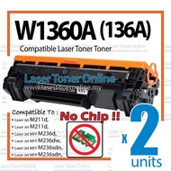 2x Compatible to H* W1360A W1360X 36A for LaserJet M211dw M211dw MFP M236dw M236sdw M234dw H*136A Pr