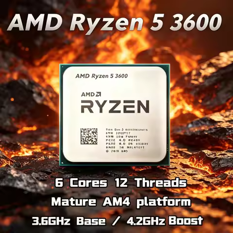 AMD Ryzen 5 3600 4.2GHz 6C 12T 65W AM4 Socket Desktop Gaming CPU Tray OEM No Cooler R5 3600 New V30 