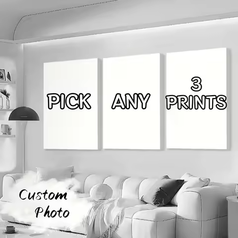 3/4pcs Custom Canvas Printing Personalized Photo Suitable for Family Life Pets Scenery Couple Weddin