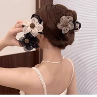 NOVSET Flower Mesh Flower Hair Clip Cute Korean Hair Clip 7cm Women Chiffon Elephant[ J604 ][T1-KHO2